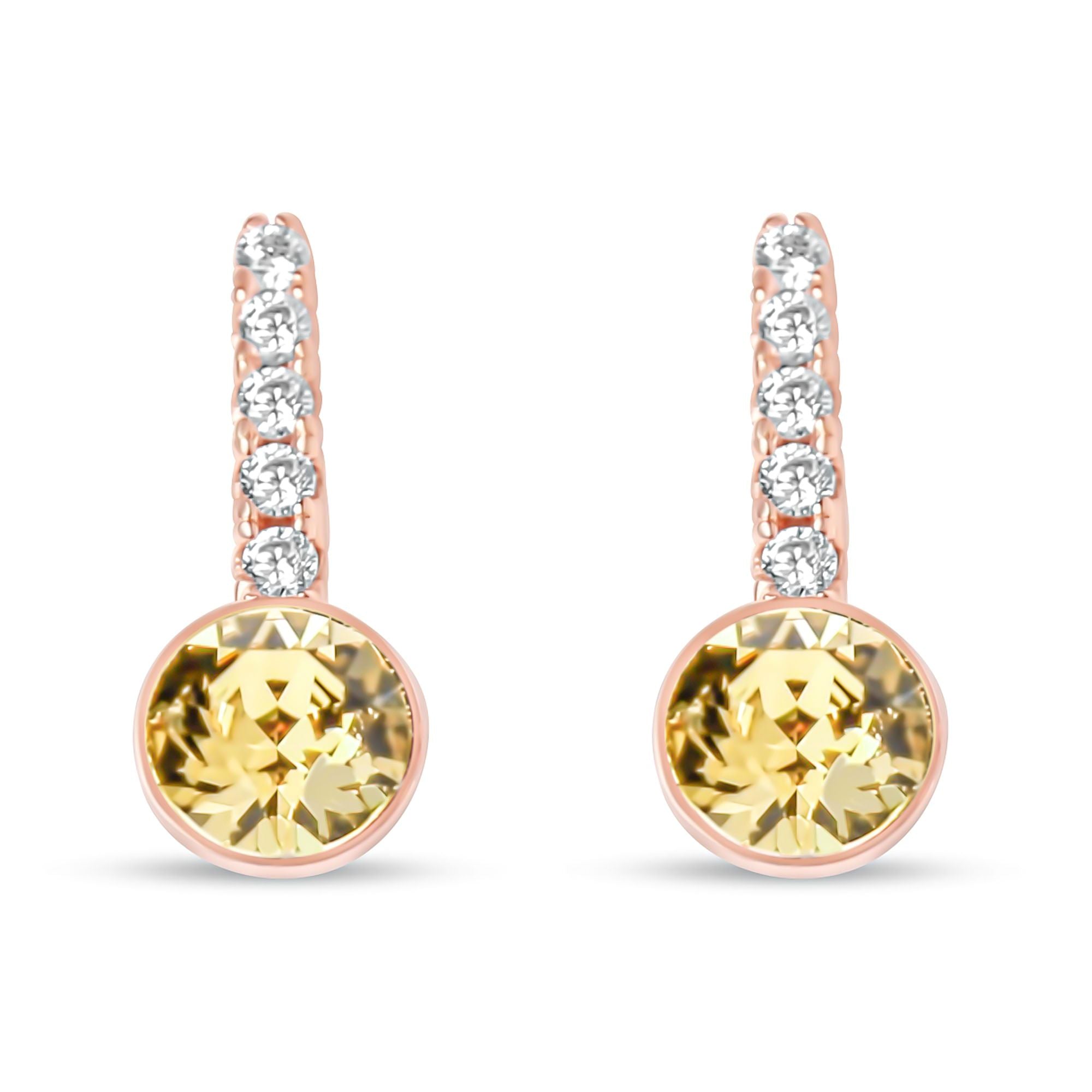 Auskari ar dzeltenu Swarovski kristālu un angļu aizdari